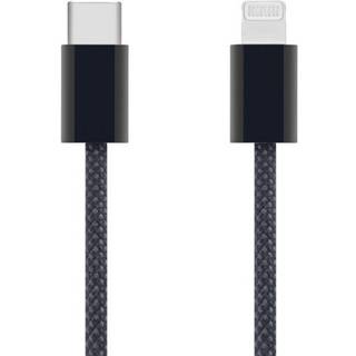 Linocell Flettet USB-C til Lightning-kabel - Sort 0,5 m