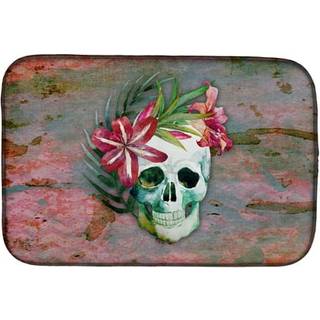 """" Caroline's Treasures Day of the Dead Skull Flowers Dish Drying Mat 14 """" """" X 21 """" """" """"