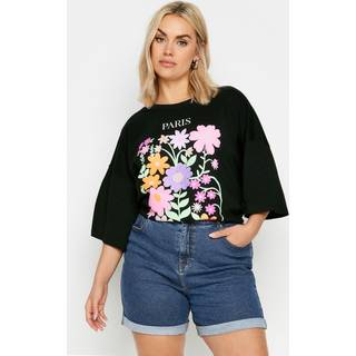 Yours Curve Yours Curve Blue Mom Turn Hem Shorts