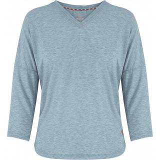 Sherpa Women's Asha V-Neck 3/4 Sleeve Top Longsleeve Damer størrelse S farve grå/turkis