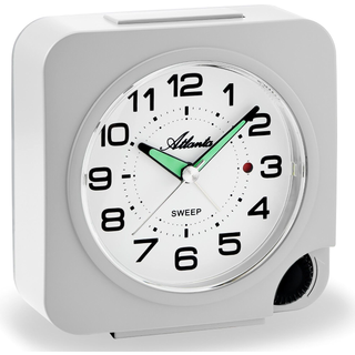 Atlanta 2171/4 Quarz-Wecker Tischuhr mit Leisegang Hellgrau