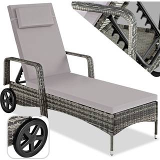 Polyrattan solseng - grå/lysegrå