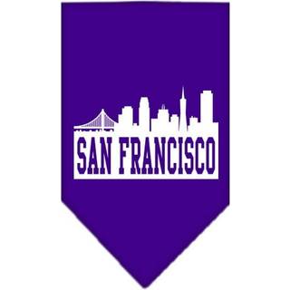 San Francisco Skyline Screen Print Bandana Purple Large
