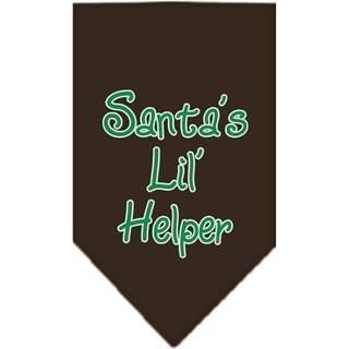 Santa Lil Helper Screen Print Bandana Cocoa Small