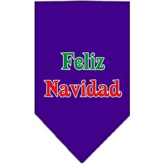 Feliz Navidad Screen Print Bandana Purple Small