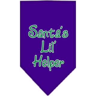 Santa Lil Helper Screen Print Bandana Purple Small