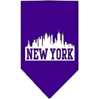 New York Skyline Screen Print Bandana Purple Small