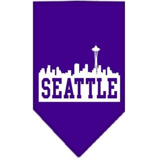 Seattle Skyline Screen Print Bandana Purple Large