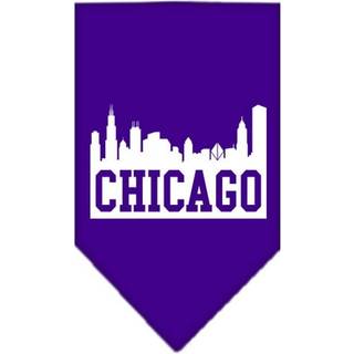 Chicago Skyline Screen Print Bandana Purple Small