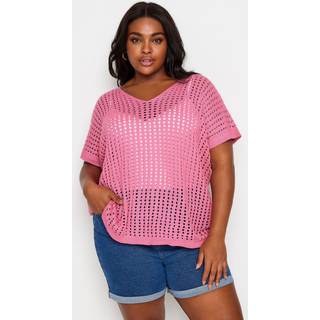 Yours Curve Pink YOURS Curve Pink Boxy Crochet Camisole
