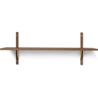 Ferm Living Sector Single Wide Hylde 34x87 Cm Røget Eg/ - Væghylder & Vægskabe Egefinér Messing - 1104269290