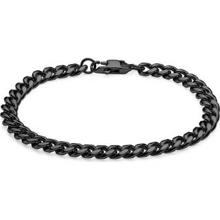 6 mm Kædearmbånd m. Sort Kæde