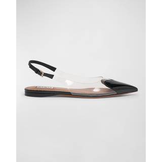 AlaÃ¯a Le CÅur patent leather and PU slingback flats - black - EU 38