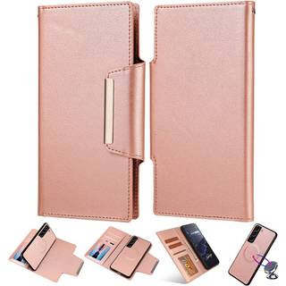 SKALO Samsung S23 DOLIZMA 2 i 1 magnetisk pungetui - Rosa guld