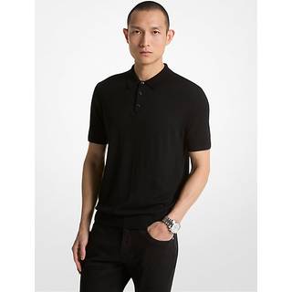MK Merino Wool Polo Shirt - Black - Michael Kors