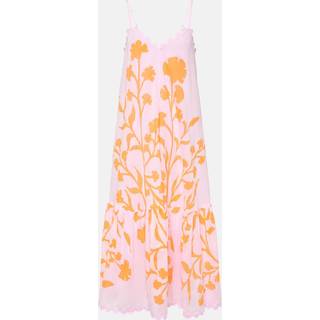 Juliet Dunn Floral tiered cotton midi dress - pink - M
