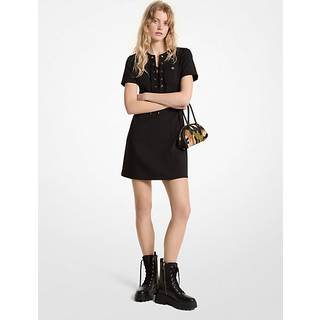 MK Stretch Crepe Lace-Up Dress - Black - Michael Kors - EU 42