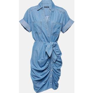Veronica Beard Hensley gathered denim shirt dress - blue - XXXS