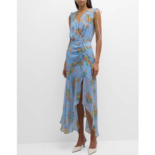 Veronica Beard Dovima floral silk maxi dress - blue - M