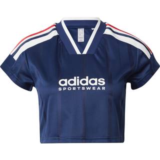Tiro Cut 3-Stripes Crop trøje - Team Navy Blue 2 / White / Better Scarlet - XL