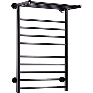TVS Eldo H elektrisk håndklæderadiator med hylde 880x530x320 mm. 2 og 4 timers timer funktion. Sort overflade