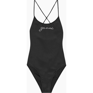 Recycled Graphic Tie String Swimsuit A6064 - Black - GANNI - Sort M