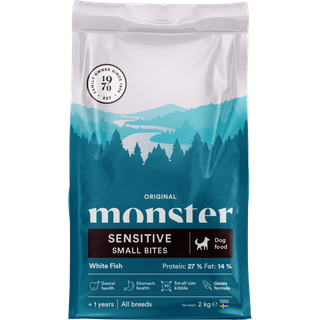 Monster Dog Original Sensitive Hvid Fisk Små Bidder - 2 kg