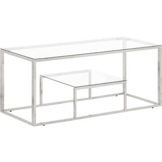 Sofabord Rustfrit Stål Og Hærdet Farvet - Sølv / Glas