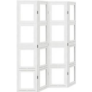 Rumdeler 4 Paneler Massivt Kejsertræ Hvid - 4 / 40 x 180 cm