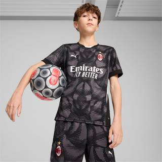 PUMA AC Milan 24/25 Goalkeeper Short Sleeve Jersey Youth, Clothing, Black/Dark Coal, 5-6Y - Dark Coal - 5-6Y