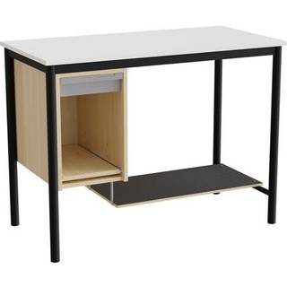Sybord 133, 1200x600 mm H900 mm, hvid laminat, sort stel