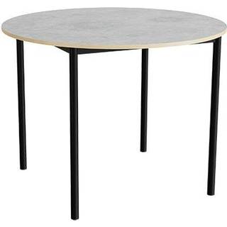 Bord Combi 206, Ø1200 mm, højde 900 mm, lys grå linoleum på sort stel