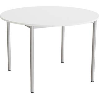 Bord Combi 206, Ø1200 mm, højde 800 mm, hvid laminat på alugråt stel