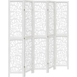 Rumdeler 4 Paneler Massivt Kejsertræ Hvid - 5 / 40 x 200 cm