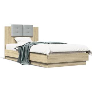 Sengeramme Med Sengegavl Og Led-Lys - Sonoma-eg / 90 x 190 cm