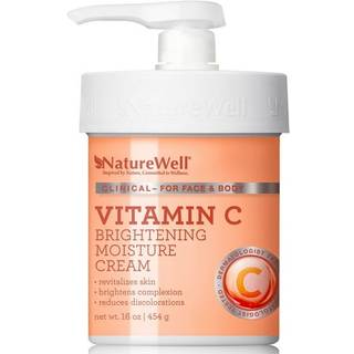 NATURE WELL Vitamin C oplysende fugtcreme til ansigt og krop – Anti-Aging, opstrammende, reducerer misfarvninger, udjævner hudtonen