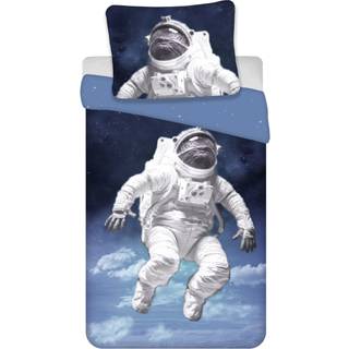 Astronaut sengetøj 140x200 cm - Sengesæt i 100% bomuld - Vendbart dynebetræk