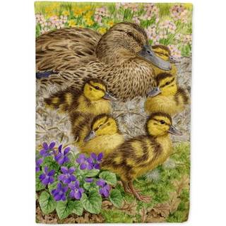 """" Caroline's Treasures ASA2084GF Female Mallard Duck og Ducklings Garden Size Flag Lille multicolor """"