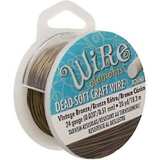 Beadsmith Wire Elements Craft Wire - S?rbestandig Soft Temper Round Vintage Bronze Color - 0,51 mm 24 Gauge 20 Yard Spool - Smykker Making Wire W