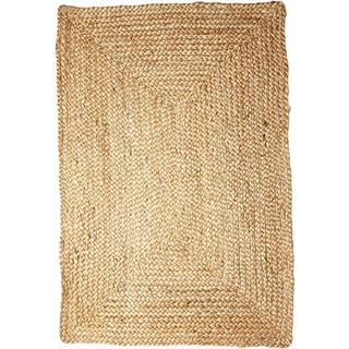 Flettet Jute Gulvtæppe - Firkantet - Natur 40 x 60 cm.