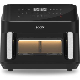 Sogo dual basket airfryer, 2200-2600W - 10,5 liter