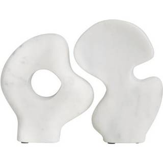 Bloomingville dekorative abstrakte marmorskulpturer sæt med 2 stilarter hvide