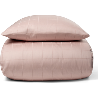 Sengetøj til king size dyne 240x220 cm - Blødt, jacquardvævet bomuldssatin - Check rosa - By Night sengesæt