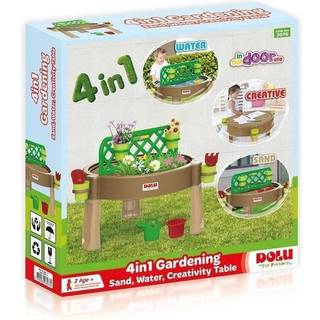 Dolu Gardening, Sand, Water, Creativity 4-i-1 Legebord, Brun