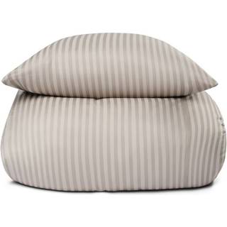Sengetøj i 100% Bomuldssatin - 140x220 cm - Sand ensfarvet sengesæt - Borg Living sengelinned