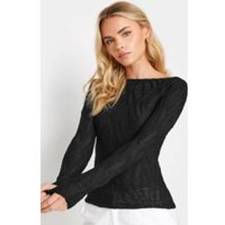 PixieGirl Petite PixieGirl Petite Black Texture Long Sleeve Top