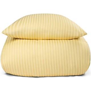 Sengetøj i 100% Bomuldssatin - King Size sengesæt 240x220 cm - Lysegult ensfarvet sengelinned - Borg Living
