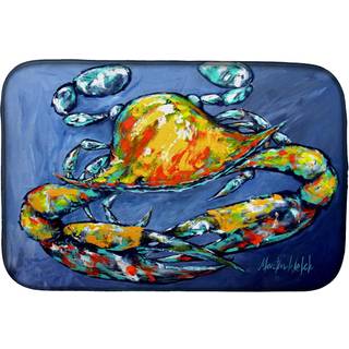 """" Caroline's Treasures MW1269DDM Blue Grey Kinda Day Crab Dish-Drying-Mats 14 X 21 Multicolor """"