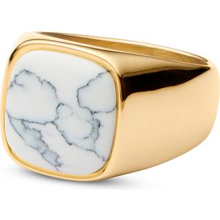 Aras | Guldfarvet Howlit Lillefinger Signet Ring