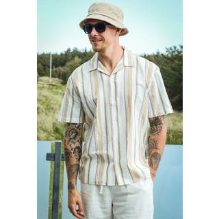 Selected Relax New Linen Shirt SS Resort Kelp Multi Stripe